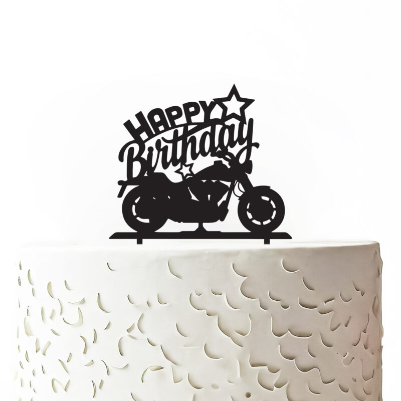 Zápich na dort - Motorka - Happy birthday 1